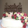 Our Adventure Continues Brown Wood Mr & Mrs Wedding Anniversary Cake Topper Customize Rustic Bride And Groom Cake Toppers For Wedding Engagement Party Supplies Engagement Gifts For Couple view 4