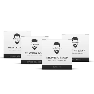 La Barbiera Solid Shaving Soap | 60g Refill Puck | Vegan and Plastic Free (Multipack), Natural