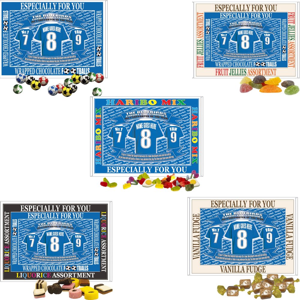 Cardiff Football Shirt Personalised Gift Boxed Sweets