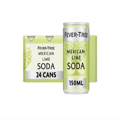 FEVER-TREE Mexican Lime Soda 6x150ml (Pack of 4, Total 24 Cans)