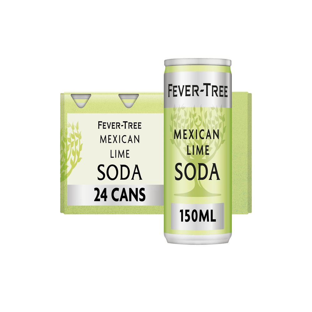 FEVER-TREE Mexican Lime Soda 6x150ml (Pack of 4, Total 24 Cans)