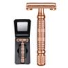 BAILI Butterfly Double Edge Safety Razor Rust-proof Reusable Manual Wet Shaving for Men Women with Mirrored Travel Case Rose Gold BD177C view 1