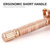 BAILI Butterfly Double Edge Safety Razor Rust-proof Reusable Manual Wet Shaving for Men Women with Mirrored Travel Case Rose Gold BD177C view 4