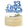 13 Official Teenager Cake Topper Blue Glitter Happy 13th Birthday Cake Pick Decorations for Teens 13th Birthday Cheers to 13 Years Old Party Supplies (Blue) view 1