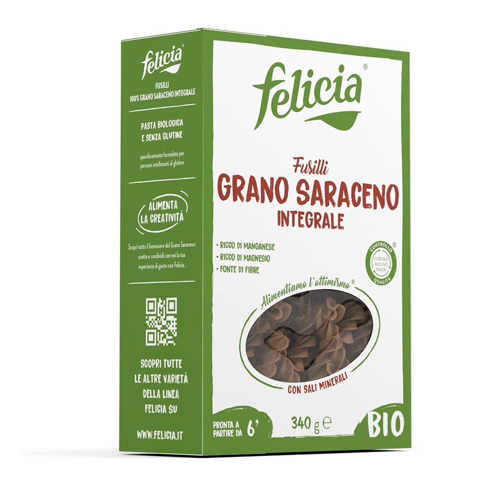 6X HAPPY FULL WHEAT FUSILLI NATURALLY GLUTEN FREE (6 PACKS OF 340g) Pack of 340g