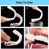 2 Pairs Instant Cosmetic Dentures Teeth Temporary False Teeth Top and Bottom Fake Teeth Veneers Smile Snap on Veneers Snap in Teeth Whitening Alternative Dentures for Men and Women view 2