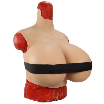 FSYH Huge Breastplates Z Cup Silicone Breast Form with Cotton Filled Artificial Fake Boobs for Crossdressers Cosplay Prosthesis,skin tone