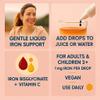 Iron Drops - Gentle, High Strength Liquid Supplement - Iron Deficiency & Anaemia Support - Integrated Dropper Cap - Ferrous Bisglycinate + Vitamin C - Vegan - 30 ml view 3