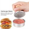 2pcs Burger Patty Maker Meat Press, Stainless Steel Meat Press Mold with Wood Handle, 2 in 1 Round Tray & Press Tool, Manual Pressure Meat Pie Burger Machine, 3.1inch Mini Burger Press view 3