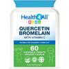 Health4All Kids Quercetin with Bromelain and Vitamin C, 60 Chewable Tablets, Vegan Natural Antihistamine Supplement, Inflammation Support, Sugar-Free Orange Flavour | Made in UK view 1