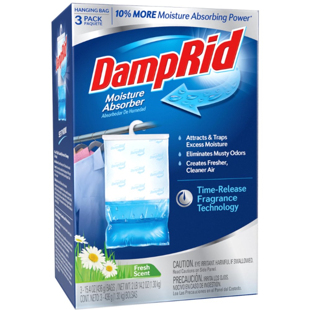 DampRid Closet Freshener Moisture Absorber, Fresh Scent, 15.4 oz., 3-Pk. - FG83FSSB