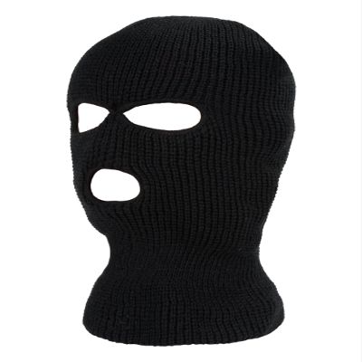 Geyoga 3 Hole Knitted Full Face Ski Mask Winter Balaclava Warm Full Face Cover Thermal Skiing Mask for Men Women Sport Outdoor(Adult Size,Black)