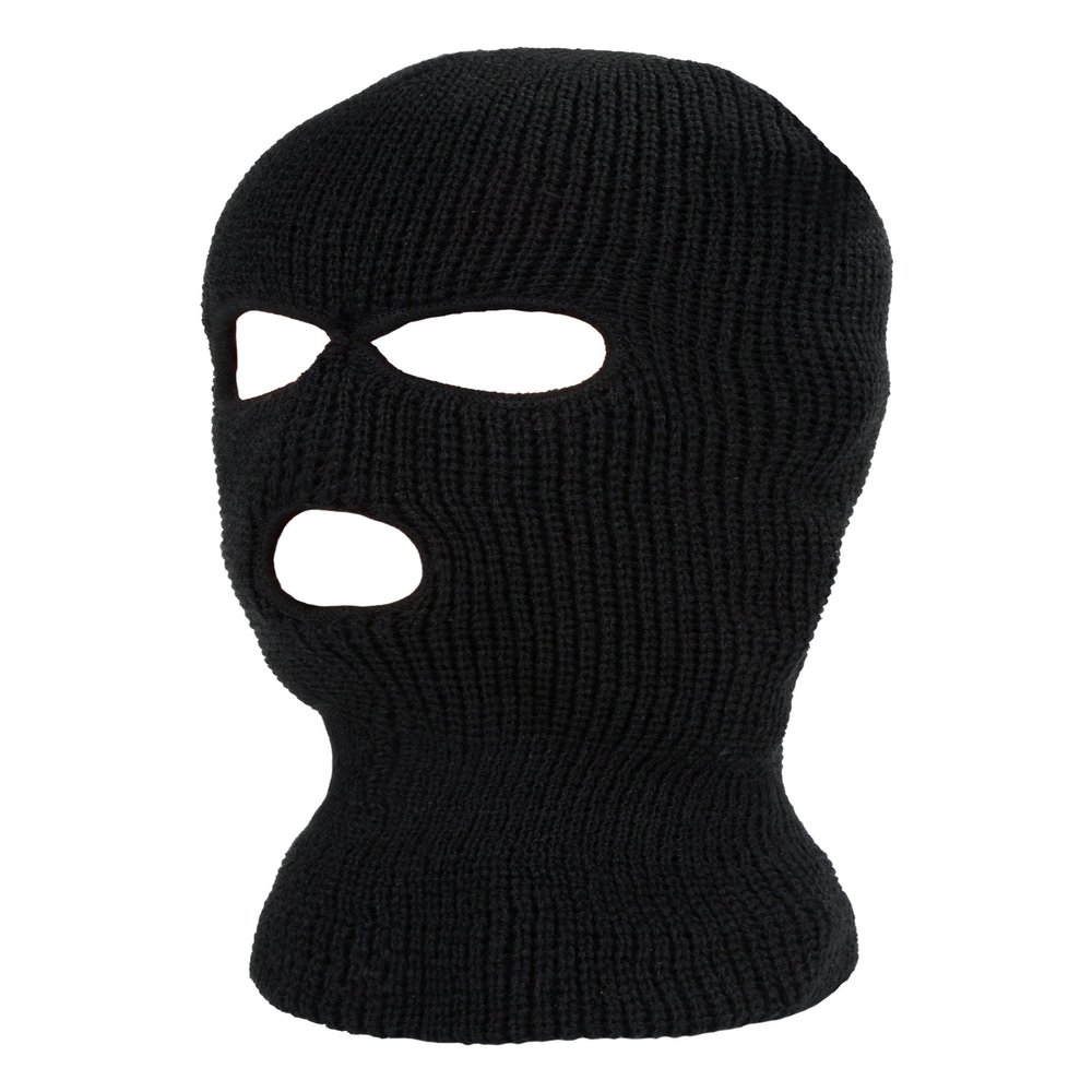 Geyoga 3 Hole Knitted Full Face Ski Mask Winter Balaclava Warm Full Face Cover Thermal Skiing Mask for Men Women Sport Outdoor(Adult Size,Black)