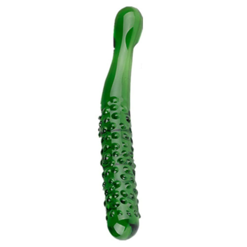 ZHANGZONG 10-Inch Green Glass Cucumber-Shaped Leisure Tool, a Sensory Tool That Stimulates the Game. Suitable for People with a Sense of Form.