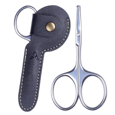 YOUYISI 3.75" Nose Hair Scissors, Round Tip Small Facial Mustache Scissors for Men's Trimming