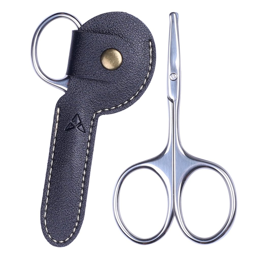 YOUYISI 3.75" Nose Hair Scissors, Round Tip Small Facial Mustache Scissors for Men's Trimming