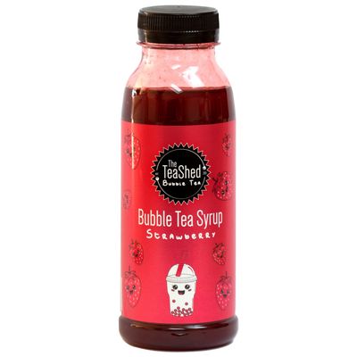 THE TEASHED Strawberry Bubble Tea Fruit Syrup 330ml | 11 Servings | Use with popping boba juice pearls | By THE TEASHED