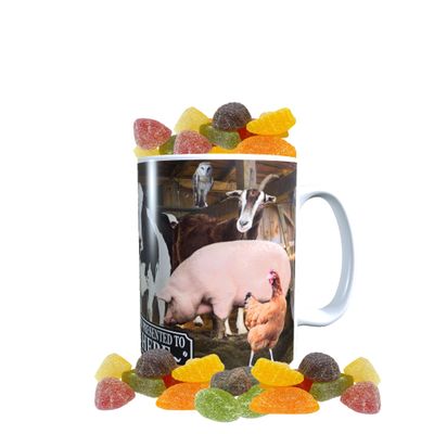 Farm Animals Barn Gathering Personalised Mug with a Choice of Sweets Gift