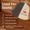 ASKOLD Wool Sauna Cap for Women to Protect Hair - Embroidered Miss Sauna, Finnish Felt Hat, Banya Hat, White and Grey, 7.625 view 2