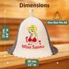 ASKOLD Wool Sauna Cap for Women to Protect Hair - Embroidered Miss Sauna, Finnish Felt Hat, Banya Hat, White and Grey, 7.625 view 4