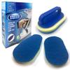 Bathroom Cleaning Sponge with Handle, Scourers Sponge Kit with 2 Oval-Shaped Cleaning Sponges, 1 Corner Sponge Scourer and 1 Detachable Sponge Handle, Scrubbing Sponge for Kitchen, Tiles or Bathtub view 1