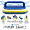Bathroom Cleaning Sponge with Handle, Scourers Sponge Kit with 2 Oval-Shaped Cleaning Sponges, 1 Corner Sponge Scourer and 1 Detachable Sponge Handle, Scrubbing Sponge for Kitchen, Tiles or Bathtub view 2