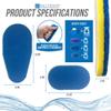 Bathroom Cleaning Sponge with Handle, Scourers Sponge Kit with 2 Oval-Shaped Cleaning Sponges, 1 Corner Sponge Scourer and 1 Detachable Sponge Handle, Scrubbing Sponge for Kitchen, Tiles or Bathtub view 3