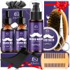 KHOLEZ Beard Grooming Kit for Men Gifts w 2 Beard Oil, Mens Gift Set, Dad Birthday Secret Santa Christmas Presents Stocking Fillers Gifts for Him Dad Husband Boyfriend Fathers Valentines Gift Set view 1