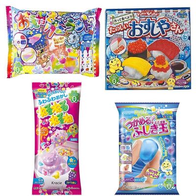 Ninjapo Wrapping Kracie Japanese DIY sweets "Popin Cookin" G set: Assortment of Drawing sweet Land, Sushi, Mysterious polka dots, nerunerunerune and so on (total 4) Ninjapo Japan 456