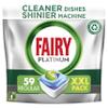 Fairy Platinum All in One Dishwasher Tablets, Regular, 59 Capsules, For tough Challenges, Even Cleans Greasy Filters x4 view 1