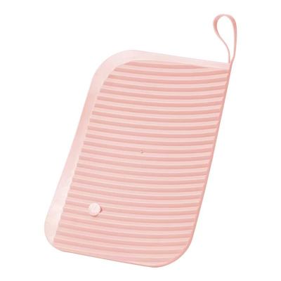 STARRY G Mini Washboard, Portable Washboard with Handle, Washing Clothes Board for Panty Socks Kids Clothing, Non-Slip Hand Wash Board, Laundry Cleaning Tool for Home Travel - Light Pink