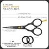 FABINOC 5'' Beard and Moustache Scissors with Comb & Pouch  Eyebrow, Ear & Nose Small Hair Scissors - German Quality Stainless Steel Mustashe Grooming Kit (Black) view 2