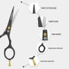 FABINOC 5'' Beard and Moustache Scissors with Comb & Pouch  Eyebrow, Ear & Nose Small Hair Scissors - German Quality Stainless Steel Mustashe Grooming Kit (Black) view 4