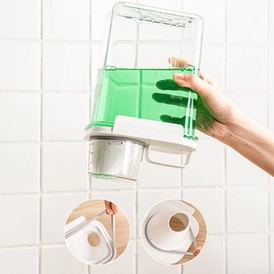 1800ml Airtight Laundry Detergent Dispenser with Measuring Cup, Multi-Use Laundry Powder Detergent Dispenser, Washing Powder Container Storage Bucket Detergent Box