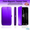 PU Leather Empty Tweezers Storage Bag Magnetic Lash Tweezers Case Anti- Organizer for Eyelash Grafting Extension Tweezers (Purple) view 2