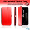 PU Leather Empty Tweezers Storage Bag Magnetic Lash Tweezers Case Anti- Organizer for Eyelash Grafting Extension Tweezers (Red) view 2