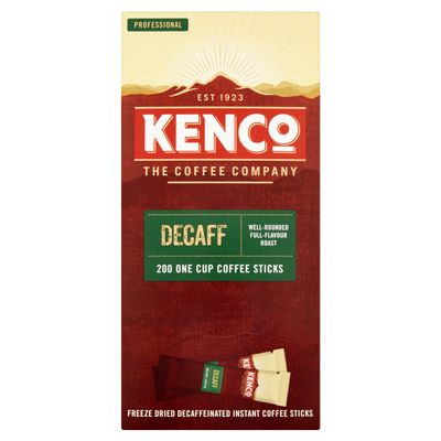 Kenco Decaffeinated Freeze Dried Instant Coffee Sticks, 1.8g, Pack of 200