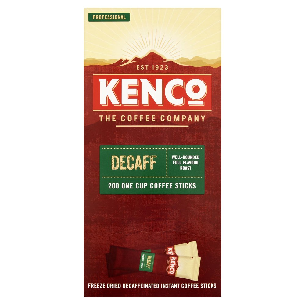 Kenco Decaffeinated Freeze Dried Instant Coffee Sticks, 1.8g, Pack of 200