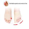 1 Pair Breathable Elastic Yarn Gel Silicone Toe Straightener Separator Support Splint Brace Spacer Wearable for Day and Night Time,S (XL) view 2