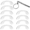 10 Pcs Silicone Glasses U Shaped Screw-in Clear Nose Pads with Micro Screwdriver, CKANDAY 42mm Non-Slip Anti-Drop Eyeglass Saddle Bridge Nose Pad Set for Eyeglasses Glasses Sunglasses Eyewear Optical view 1