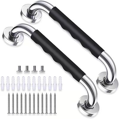 2 Packs Anti-Slip Shower Grab Bars, SUS304 Stainless Steel Bathroom Wall Mount Grab Bar Handle, Disabled Aids Handicap Elderly Senior Assist Bath Handle (43 cm)