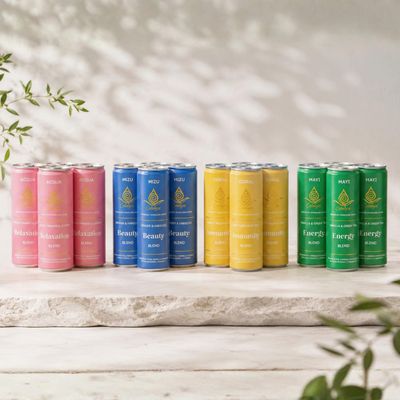 Catalyse Life Drinks Mixed Sample Pack - 4 Functional Sparkling Wellness Drinks for Beauty Relaxation Energy & Immunity - Vegan Variety Gift Set, 12 x 250ml Cans