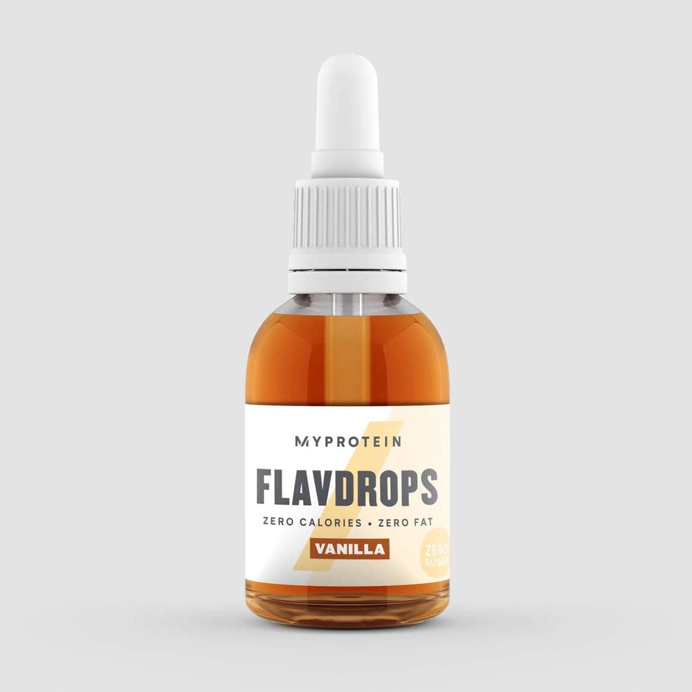 MyProtein FlavDrops Natural Vanilla 50 ml (1.7 oz). Zero Calorie Zero Fat Zero Sugar flavoring thatll transform your food.