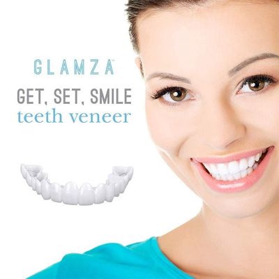 Wttfc 4 Pairs Tooth Veneers, Cosmetic Veneer, Veneers Snap in Teeth, Snap on Veneer Teeth, Fake Teeth, Instant Veneers Dentures Fake Snap on Teeth Smile Men And Women