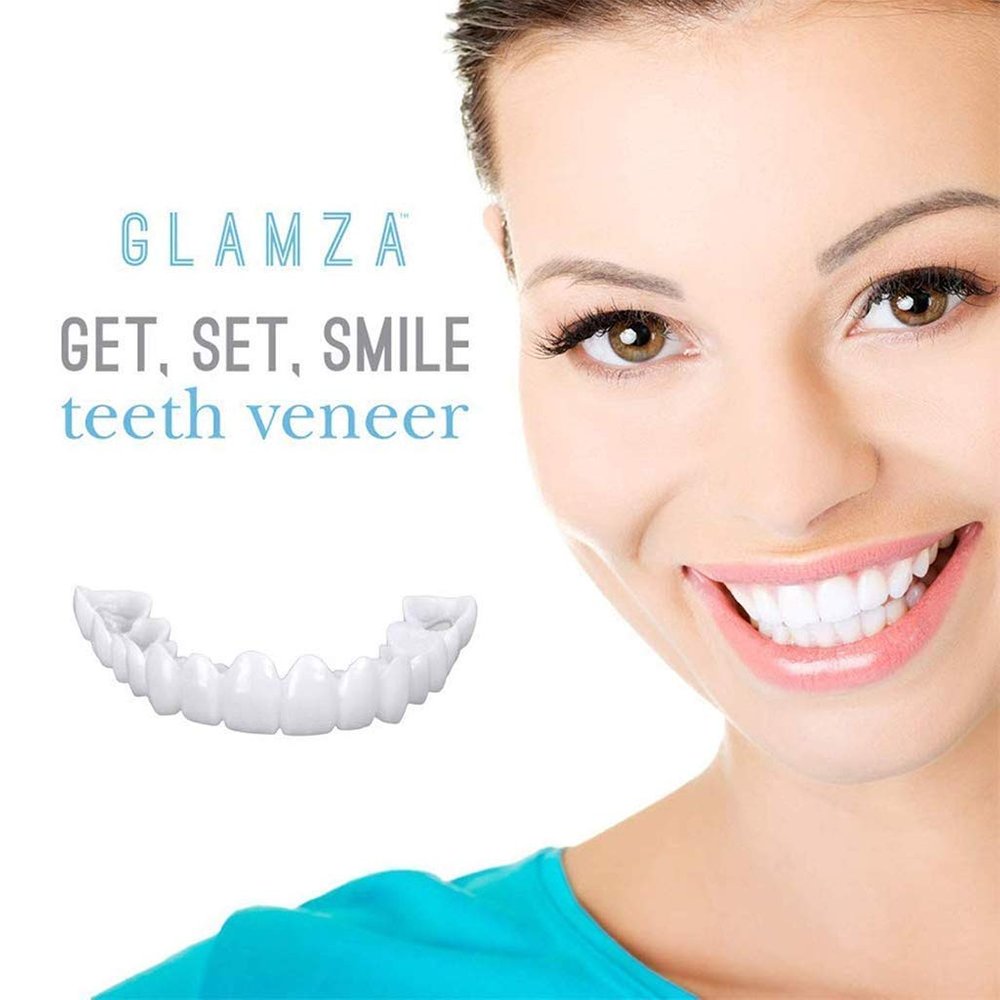 Wttfc 4 Pairs Tooth Veneers, Cosmetic Veneer, Veneers Snap in Teeth, Snap on Veneer Teeth, Fake Teeth, Instant Veneers Dentures Fake Snap on Teeth Smile Men And Women