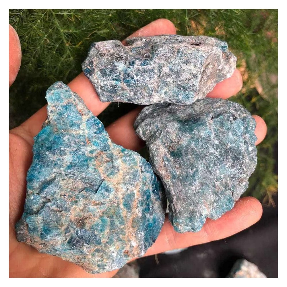 Kigauru Natural crystal rough 1pcs Natural Blue Apatite Stone Mineral Stone Specimen 100-600G (Size : 500-600g 2-3pcs)