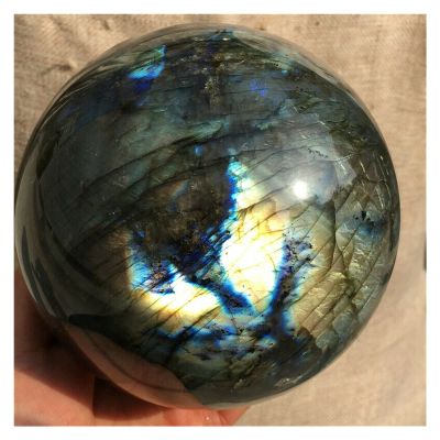 Kigauru Natural crystal rough 1.12kg Crystal ball Natural flash labradorite Quartz sphere Orb Gem Stone Healing (Size : 1-1.3kg)