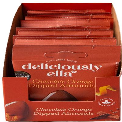 Deliciously Ella - Chocolate Orange Dipped Almonds, Vegan Friendly, 27g x 12 Packs