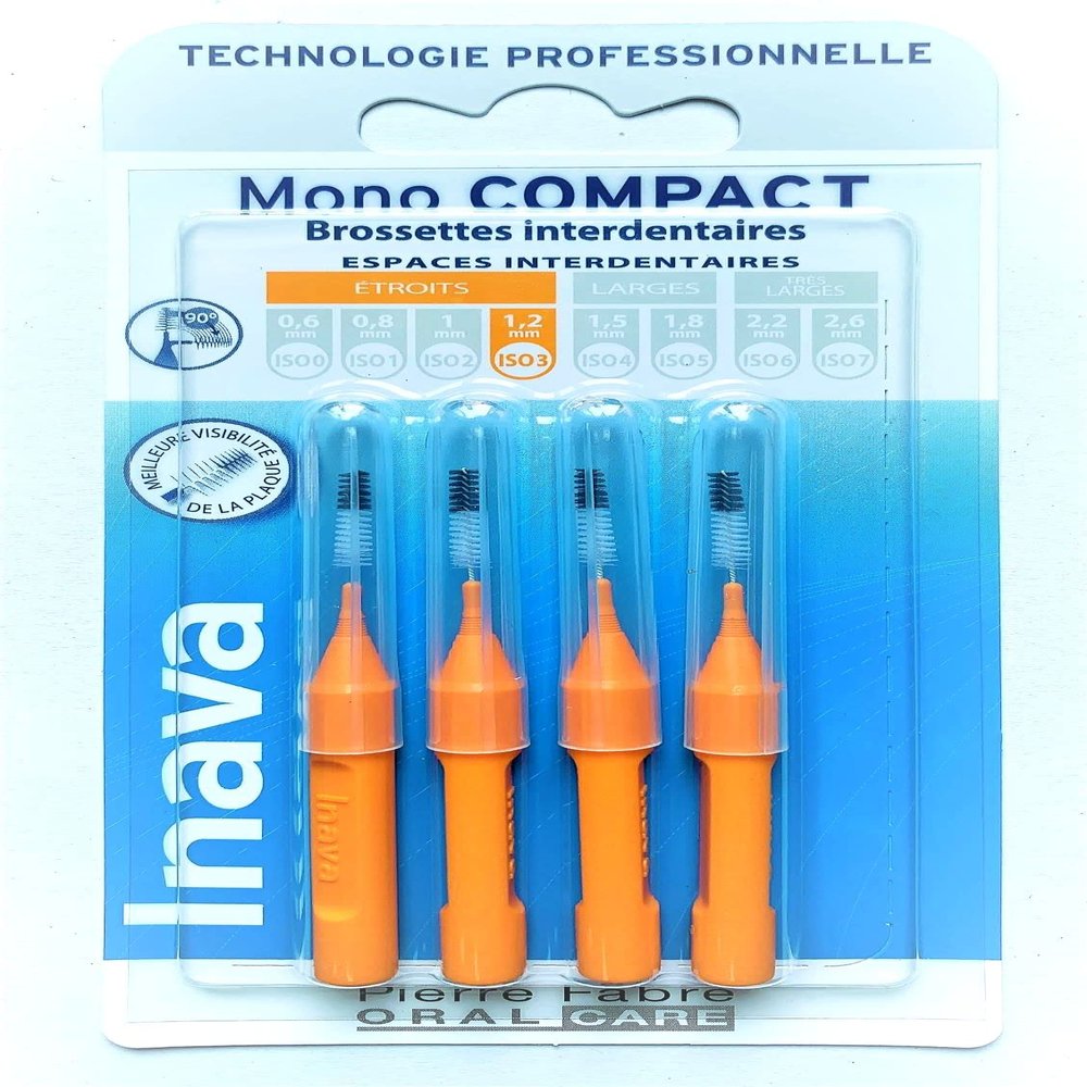 Inava Interdental Brushes 1.2 mm Orange X4 Mono Compact