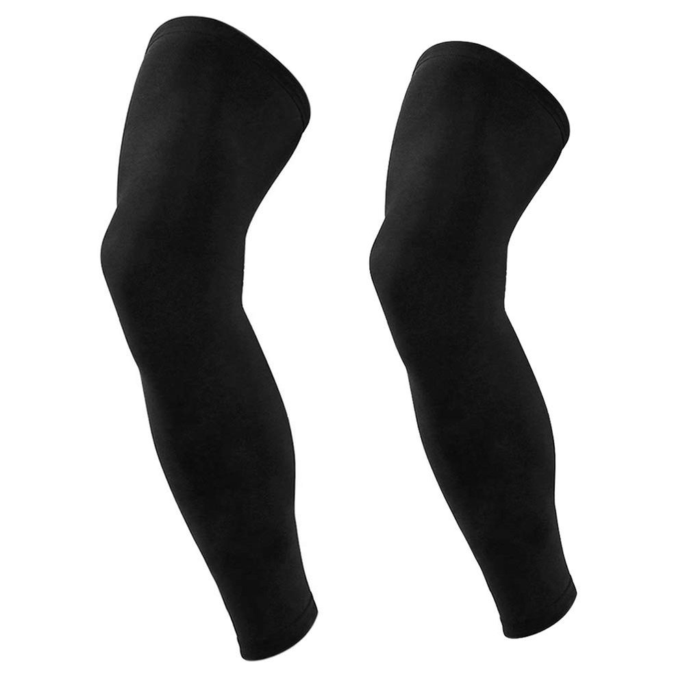 1 Pair Full Leg Sleeves For Men Women Extra Long Compression Calf Leg Braces Warmer Knee Support For Basketball,Football,Running,Cycling,Walking